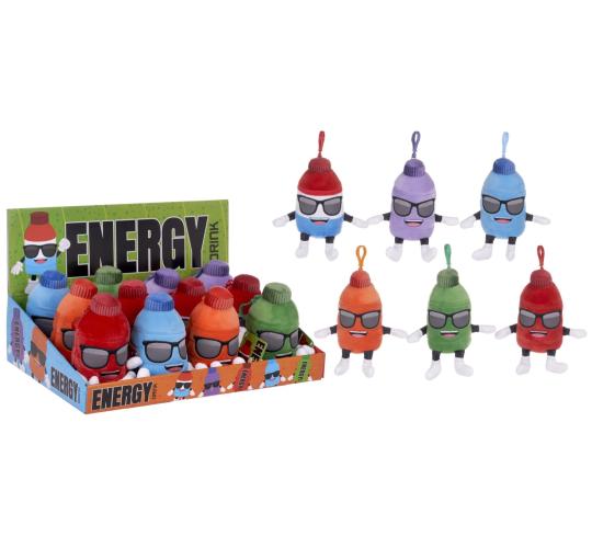 5"/13cm Energy Drink Bag Clips S/6 Assorted Soft Toys| Wholesale UK (49408)