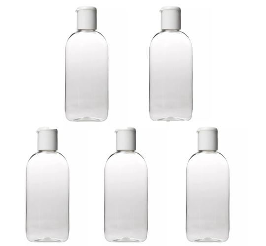 700x 100ml Bottles Clear PET Plastic with White FLIP Cap for Travel Toiletries
