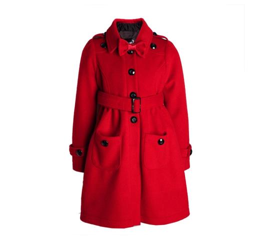 Girls Red Cashmere Long Coat  – Elegant autumn Wear (3-5 Years)