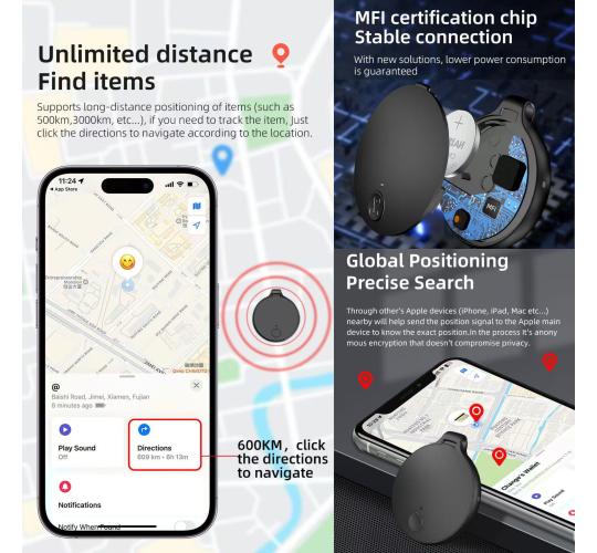20pcs-Global Positioning Bluetooth Tracker, Keys Finder, Item Locator for Pets, Bags and More, Compatible with Apple Find My (iOS)-Mixed|GCBT020-20pcs