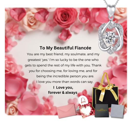 10 Sets-Linked Heart Crystal Necklace with Message Card For Fiancée Valentine’s Day|GCJ220-love-fiancee-valentine-10 sets|UK SELLER