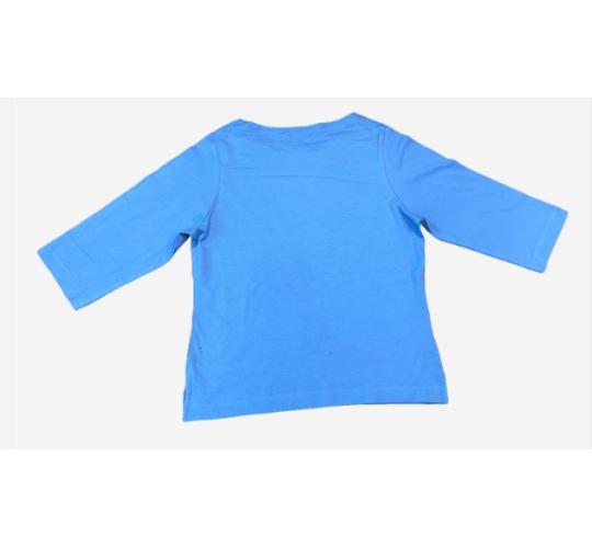 Ladies ¾ Sleeve Fashion T-Shirt Light Blue