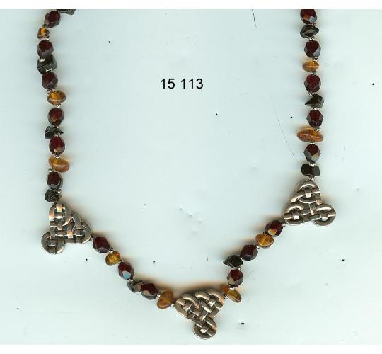  Red & topaz-glass necklace