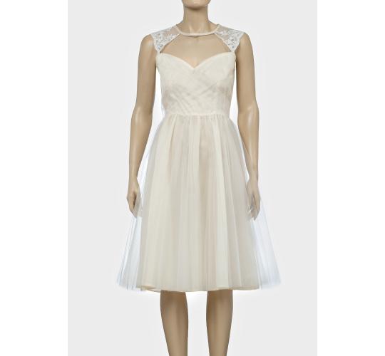 Elise Ryan Sleeveless Tulle Evening Dress