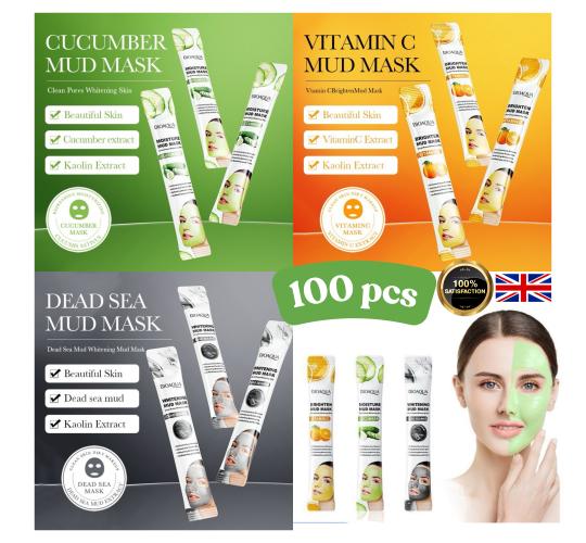 100pcs-BIOAQUA Refreshing Hydration Revitalising Deep Cleansing Clay Facial Mask Set-Mixed|GCMK001-Cleanse Mask-100pcs|UK SELLER