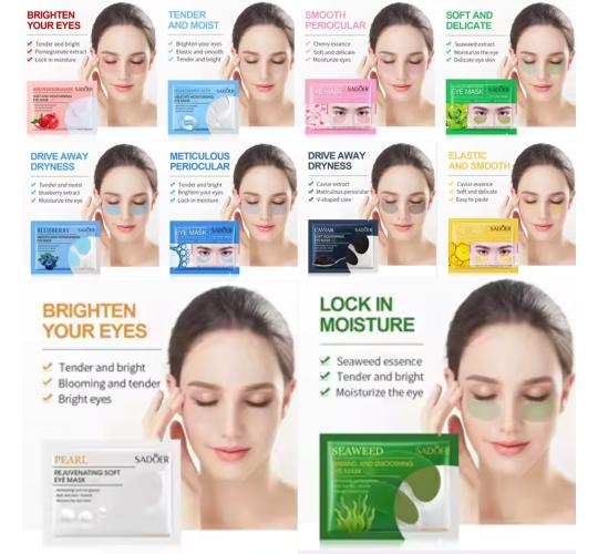 100pcs-SADOER Brightening Deep Hydration Firming Anti-Ageing Rescue Eye Masks-Mixed|GCMK003-Eye Mask Single-100pcs|UK SELLER