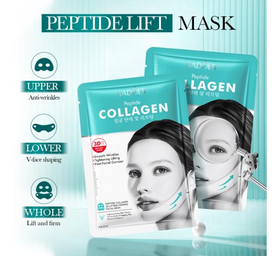 50pcs-Peptide Collagen 3D Lifting Firming Facial and Chin Lift 2pc Masks|GCMK013-Peptide Mask-50pcs|UK SELLER