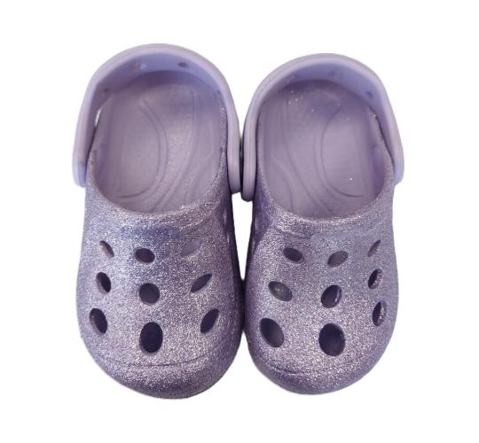 CHILDREN'S CLOGS - LILAC GLITTER, 5 SIZES, 50 UNITS PER JOB LOT