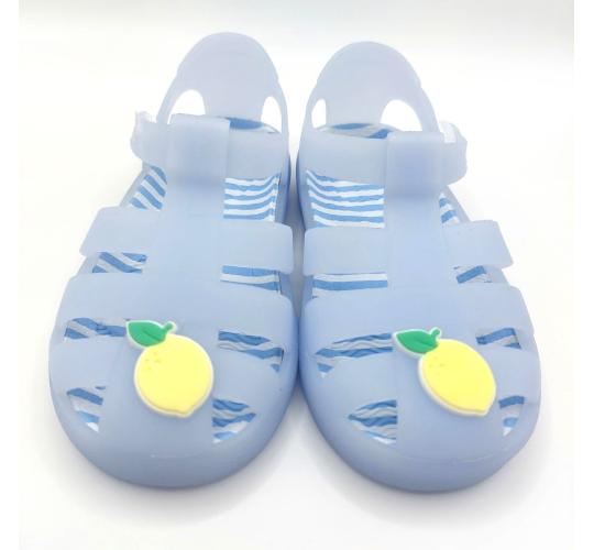 CHILDREN'S JELLIES - PALE BLUE WITH LEMON DETAIL, 5 SIZES, 50 UNITS PER JOB LOT