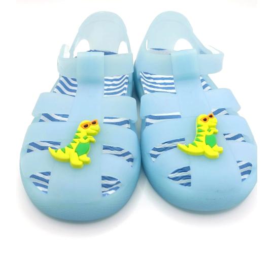CHILDREN'S JELLIES - LIGHT BLUE WITH DINOSAUR DETAIL, 5 SIZES, 50 UNITS PER JOB LOT