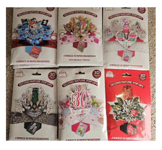 Pop Up 3D Cards Mixed Joblot For Resale 71Pc