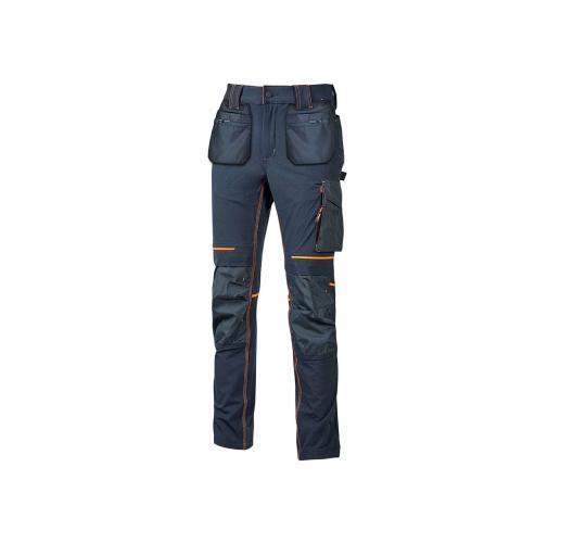 U-Power ATOM FLY Premium Work Trousers. 4-Way Stretch. Holster Pockets. Blue