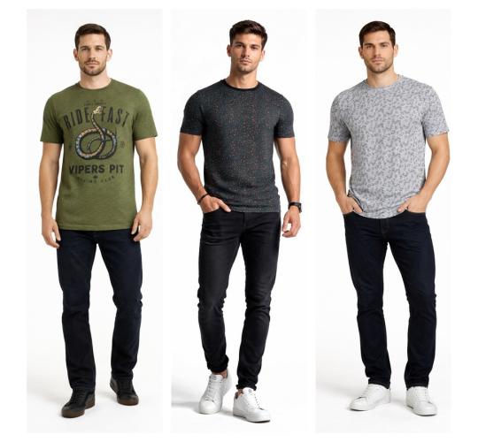 One Off Job Lot of 10 Men's De-Branded Mixed T-Shirts - Sizes XS-S