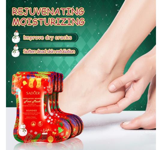 30pcs-SADOER Intense Hydration Soothing & Repairing Christmas Theme Foot Masks|GCMK008-Foot Mask-30pcs|UK SELLER