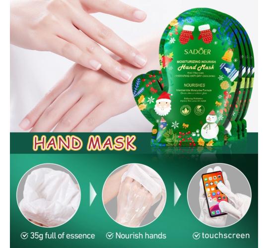 30pcs-SADOER Intense Hydration Soothing & Repairing Christmas Theme Hand Masks|GCMK008-Hand Mask-30pcs|UK SELLER