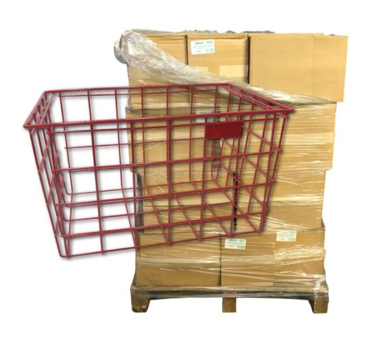 Pallet of 36 Hago Red Wire Portable Filing Baskets