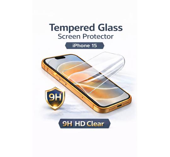 10 x iPhone 15 Compatible Screen Protectors Tempered Glass 9H HD Clear