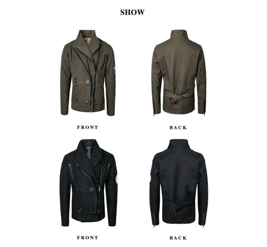 Boys Vintage Military Jacket Green Cotton&Black Wool Smart Coat Kids Ages 4-7y