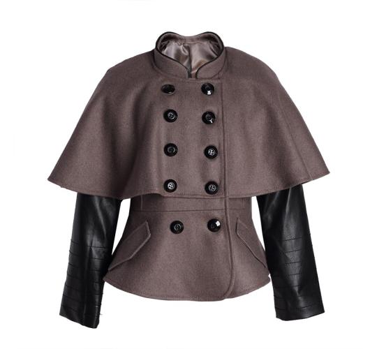 Vintage Girls Cape Coat Wool Princess Jacket British Style Kids Coat 120 4-5Y