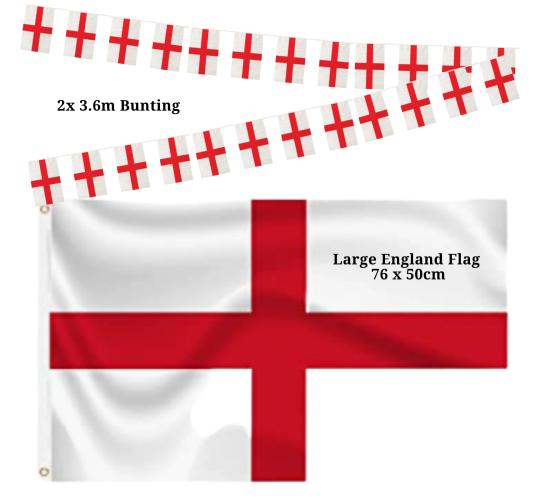 24x England Flag & Bunting Set | World Cup 2026 Decorations | Wholesale Job Lot | Football Party Bundle ⚽🎉