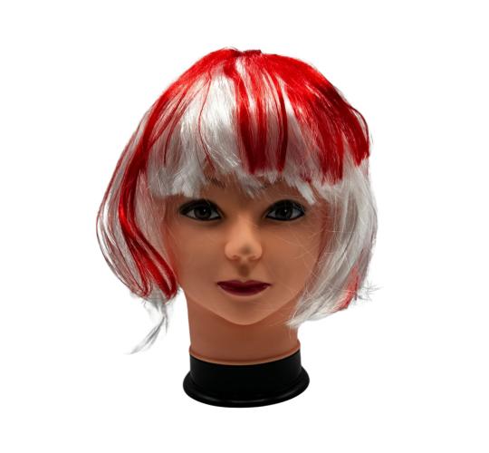 24x England Bob Wig | Red & White Fancy Dress Supporter Wig | World Cup 2026 | Wholesale Job Lot