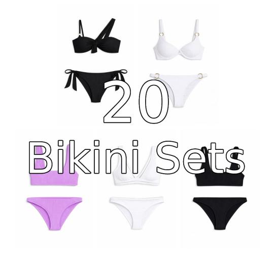 Job Lot of 20 Mixed CHIQUINI TROPICAL WEAR Bikini Sets – 5 Stylish Designs| High Margin Opportunity