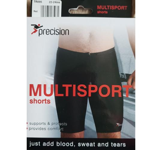 JOBLOT 12 boxed pairs Precision Sports boxed NAVY BLUE multi-sport shorts size 26-28 