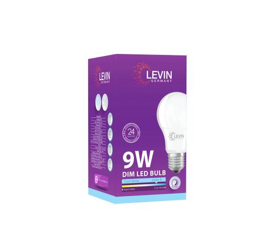 100 x Levin 9W A60 LED Bulbs – Dimmable, Cool White 6500K, E27 Edison Screw, 850 Lumens, 60W Replacement (20 Packs of 5)