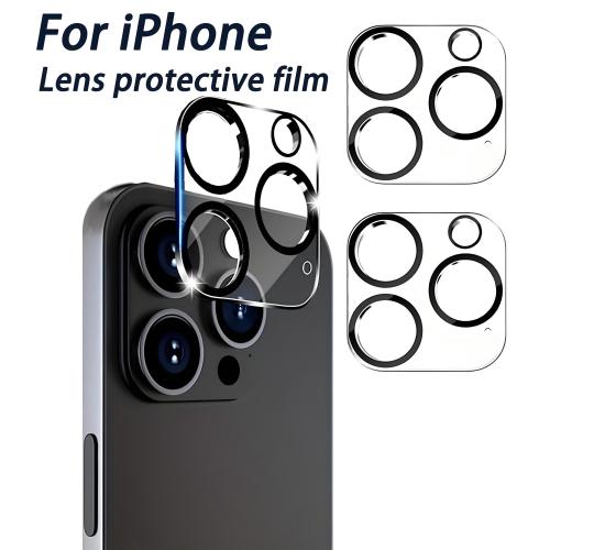 Tempered Glass Camera Lens Protector for iPhone 14 Pro/14 Pro Max, 13/13 Mini/13 Pro/13 Pro Max – Black & Clear Mix, Anti-Scratch HD Guard, Bulk Pac