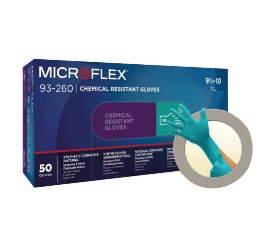 One Off Joblot of 200 Microflex 93-260 Chemical Resistant Gloves
