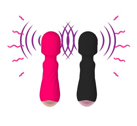 10pcs-Powerful 12 Speeds Premium Rechargeable Massager Wand Vibrator-Mixed Colour|GCAP050-Black/Pink-10pcs|UK SELLER