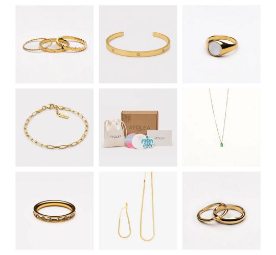 One Off Job Lot of 12 Mixed Atolea Jewellery - Rings, Necklaces & More!