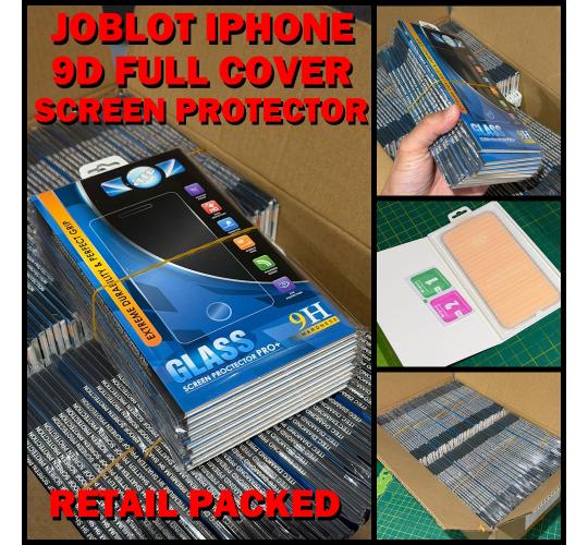 For iPhone 14+ Plus / iPhone 13 Pro Max 9D Full Cover Tempered Glass Screen Protectors in Retail Packaging Wholesale Joblot 