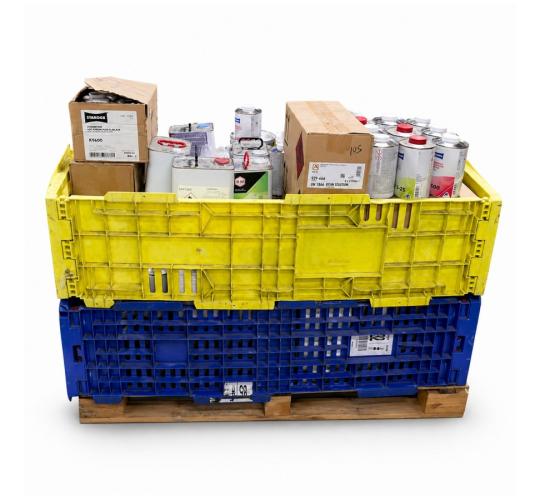 Pallet of 148 Mixed Automotive Paints, Coatings & Refinishing Supplies