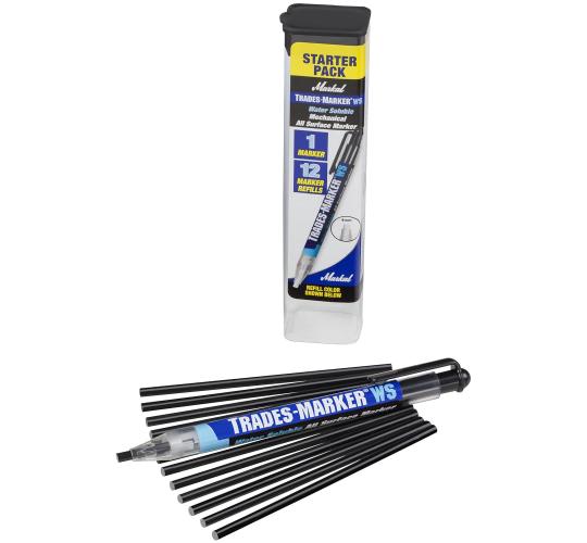 One Off Job Lot of 13 Mixed Markal Trades Marker WS Starter Packs, Black & White