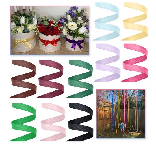 Wholesale Bundle 15mm Grosgrain Ribbon 10 Metre Rolls – 200 Pack Craft Stock – Mixed Colours – Bulk Craft & Gift Decor