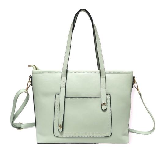 20 Mix colours- Classic medium big Pu Tote Bags with top zip