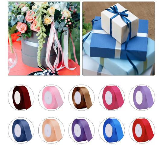 Wholesale Bundle 23mm Double Sided Ribbon 10 Metre Rolls – 200 Pack Craft Stock – Mixed Colours Bulk Lot