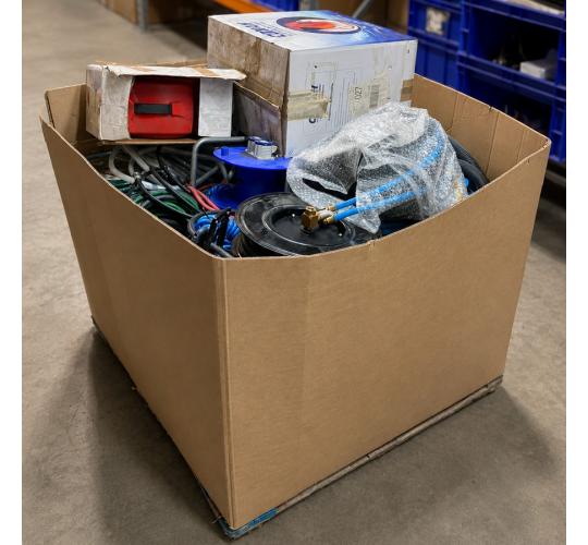 Pallet of 58 Mixed Industrial & Automotive Hoses, Reels & Airline Equipment