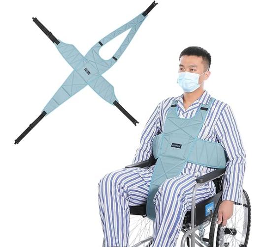 Fanwer Wheelchair Seat Belt, Non-Slip and Drop-Resistant Wheelchair Safety Belt with Adjustable Straps Metal Buckles for The Elderly