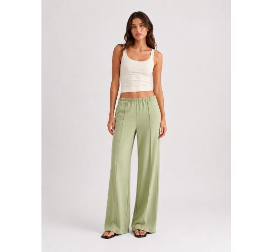 Sage Textured Wide Leg Trousers – 34 Inch - plus range 