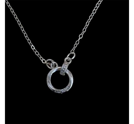 Job lot of 50 Circle & Bar Pendant Necklace Silver-Tone Adjustable Chain – Silver
