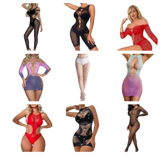 Wholesale Job Lot of 50 Mixed Sexy Lingerie, Stockings, Bodysuits & More!