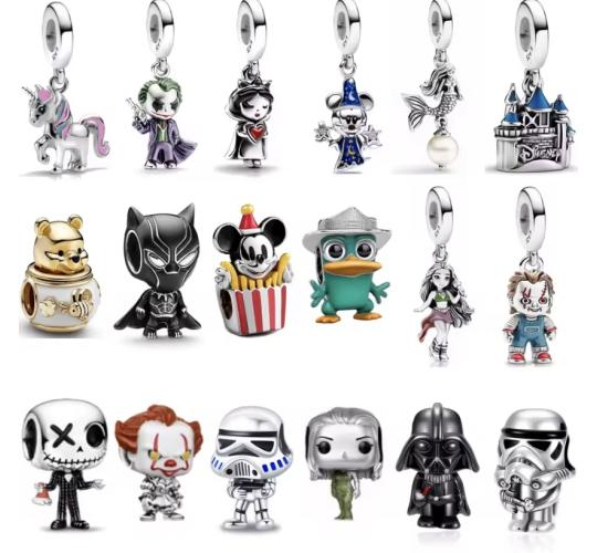 Mixed lot of S925 high quality character theme charms 