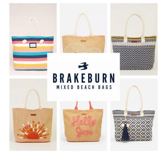 Wholesale Job Lot of 10 Women's Brakeburn Mixed Beach Bags