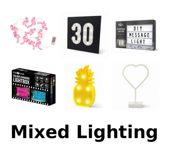 One Off Job Lot of 49 Mixed LED Lights & Lightboxes