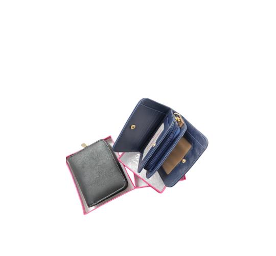 Mix 60 pcs Soft Pu Small Purse(+Gift Box) Wallet with Multicompartment for Notes Coins-Z1701