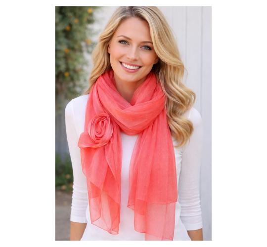 100 pcs Mix Colours Ladies Fashion Tulle Flower Organza scarf