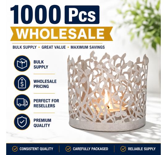 1000x Silver Laser Cut Candle Holder Wraps Tea Light Covers Wedding Table Decor Lot