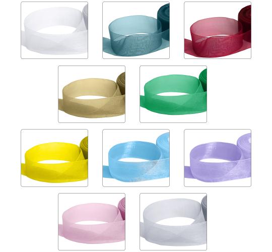 100x 15mm Organza Ribbon 20m Rolls Sheer Wedding Craft Gift Wrap Bulk Job Lot UK